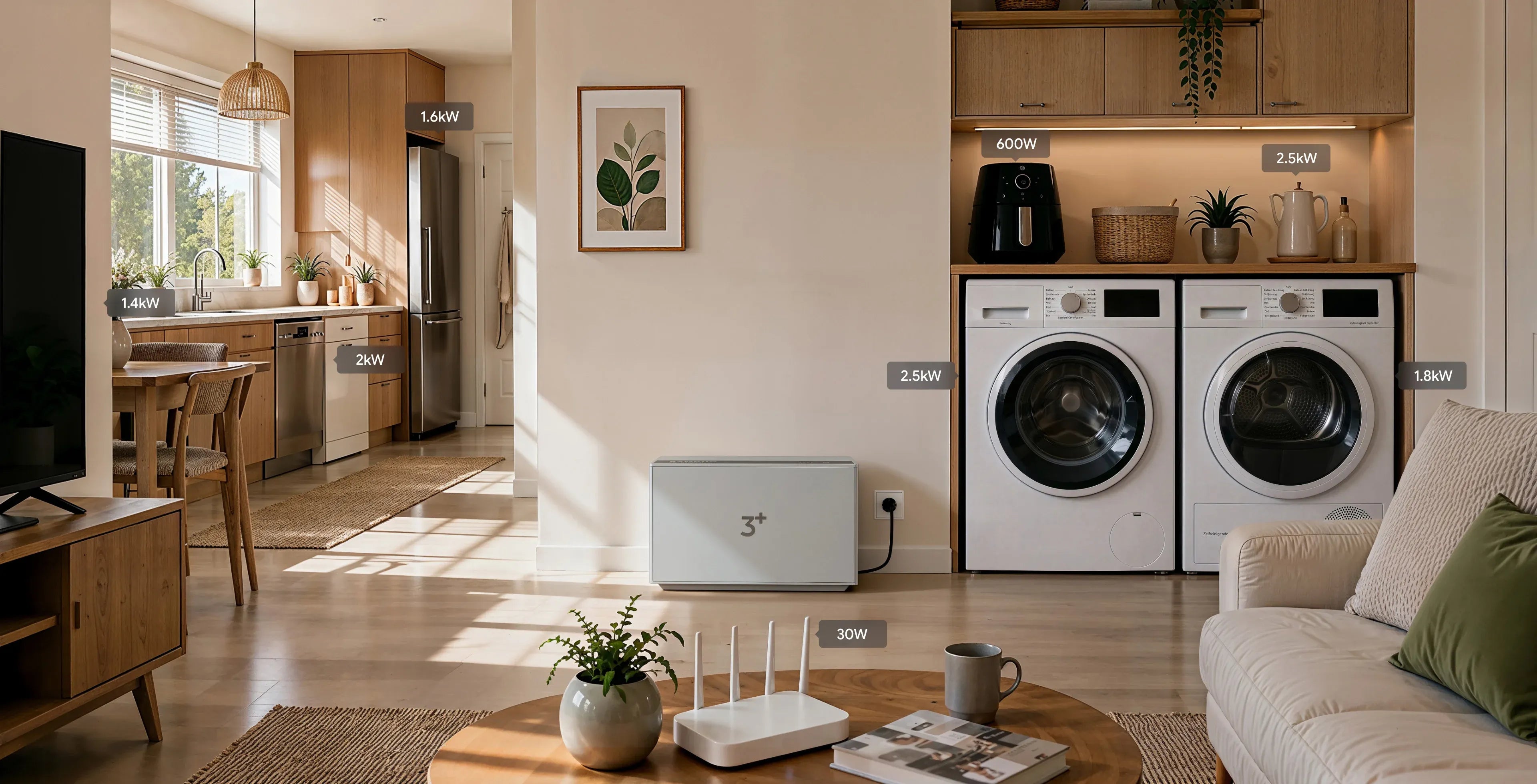 2600W Support: From Morning Coffee to Evening Laundry